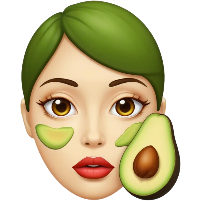 Aguacate con labios muy grandes emoji
