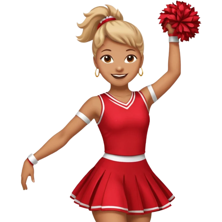 red cheer leader dress, dancing emoji
