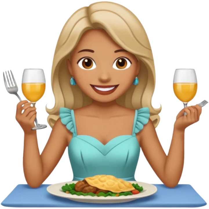 Create a person having dinner. emoji