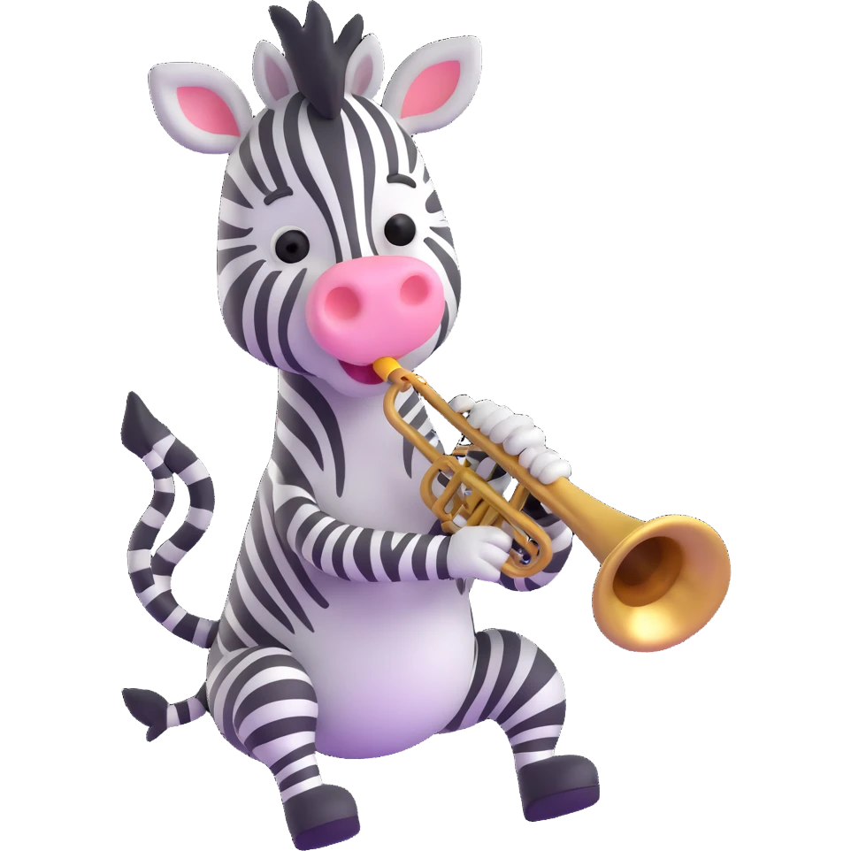 zebra playing trumpet emoji