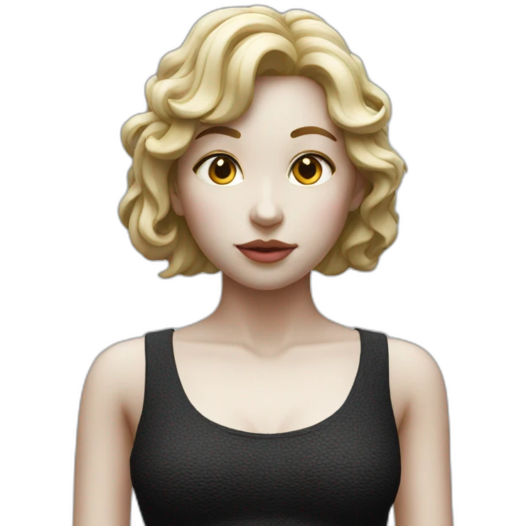 Girl as art body sculpture emoji
