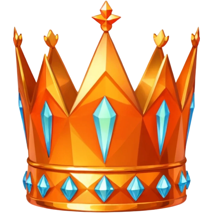 orange prismatic 3d crown emoji