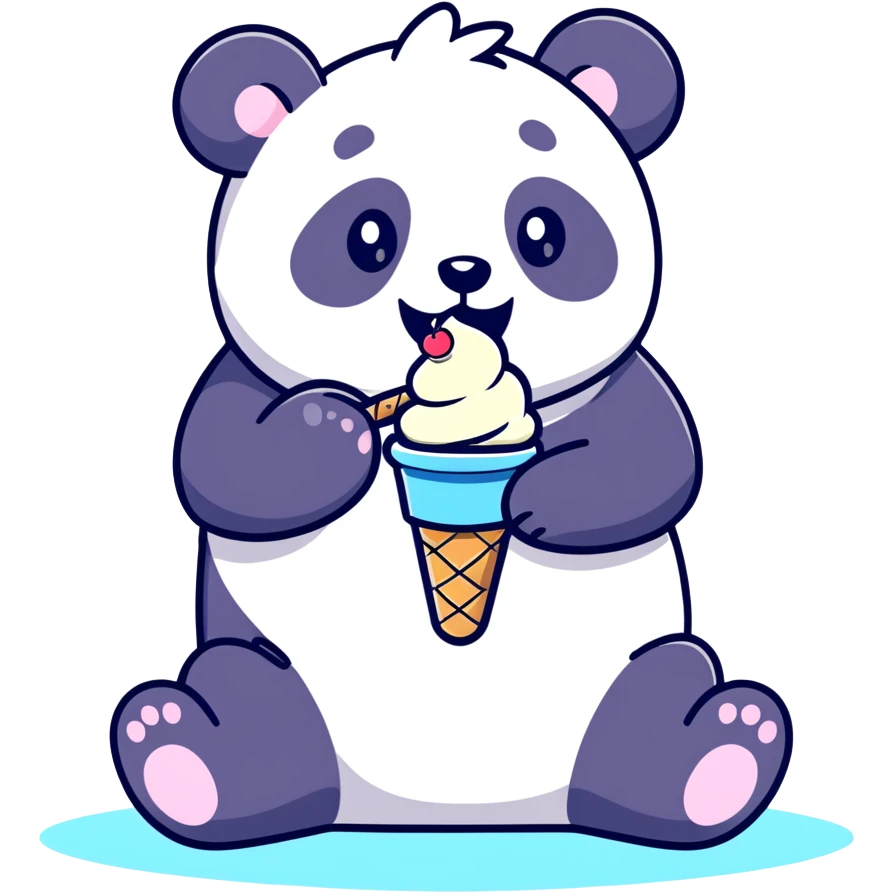 Panda eating ice cream] emoji
