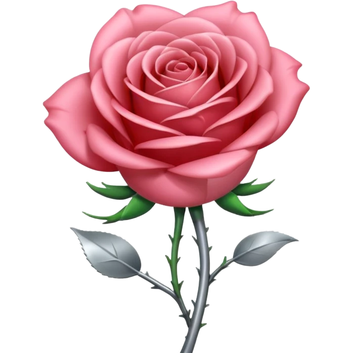 gray metal chrome rose, without green leaves, just flower emoji