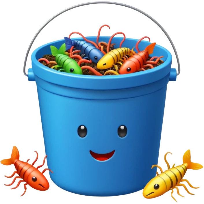 fake bait bucket fishing emoji