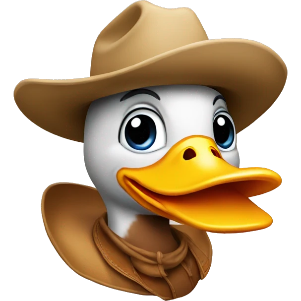 Duck with a cowboy hat emoji