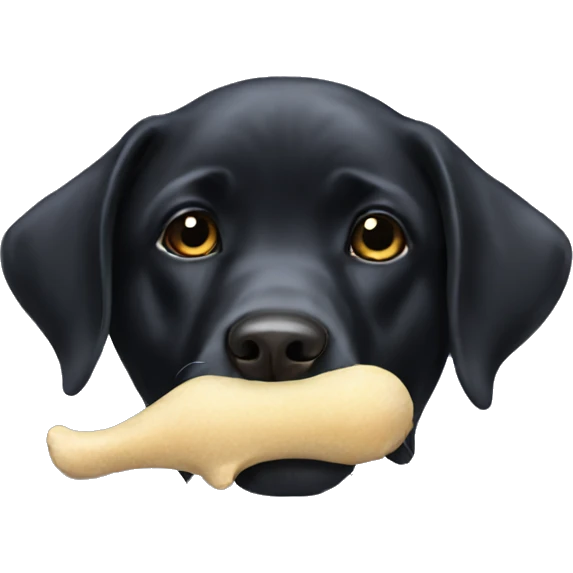 Black Labrador chewing cushion emoji