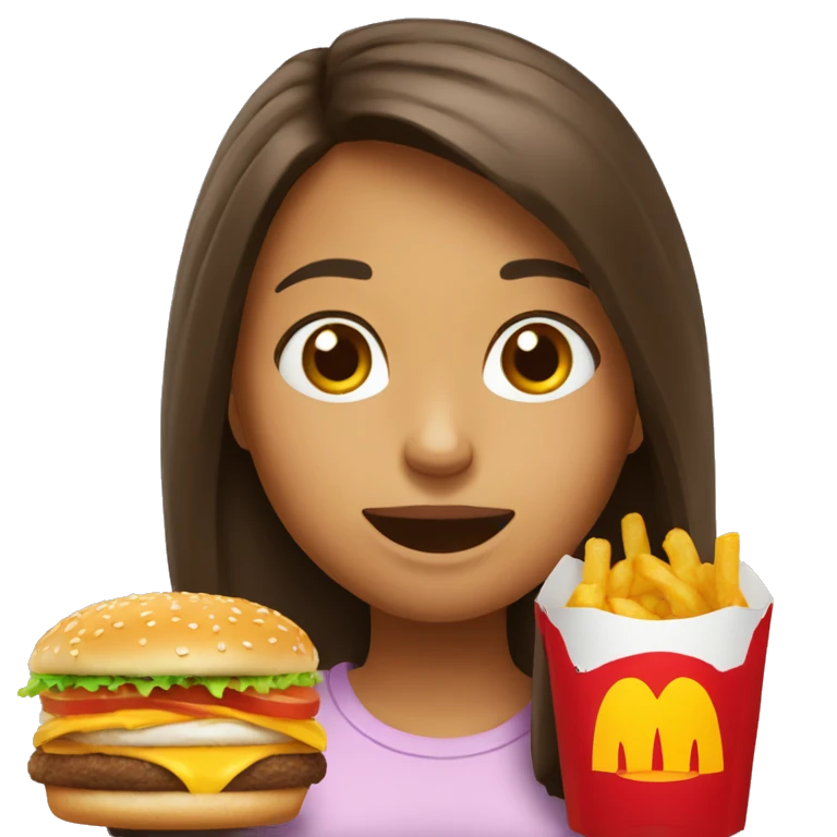 Fille qui mange un McDo emoji