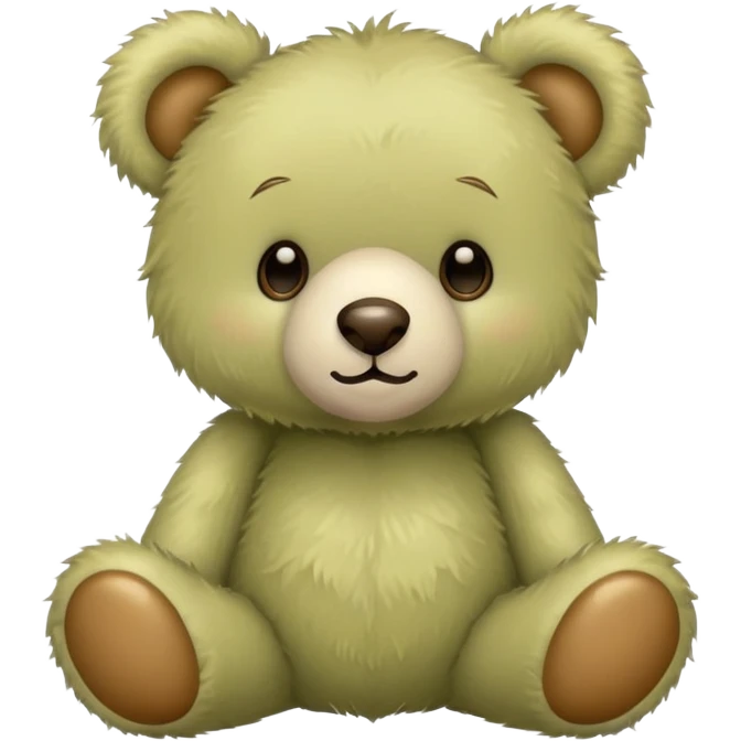 Pale olive colored teddy bear  emoji