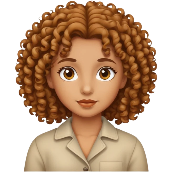 girl with tan  skin and curly hair emoji