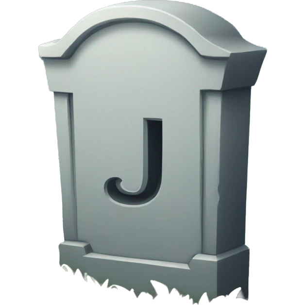 tombstone with the letter J emoji