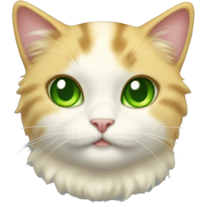 Butter cat with green eyes fluffy emoji