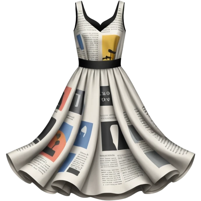 newspaper-print dress emoji