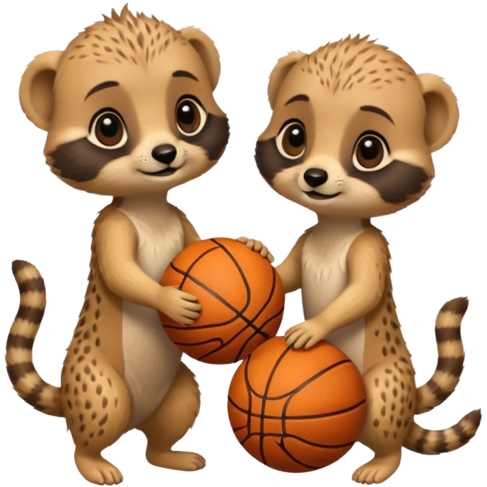 Baby meerkats playing basktball emoji