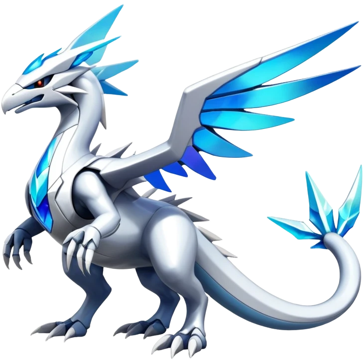 Futuristic Modern Epic Legendary Shiny Cyber-Latios-Dialga-Reshiram-Creature, (full body) emoji