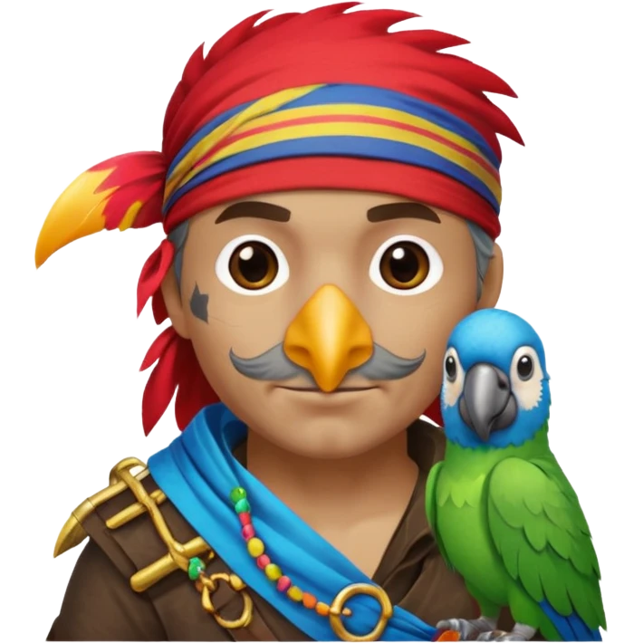 pirate and parrot emoji
