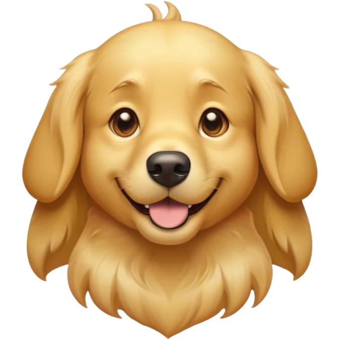 Cinematic Comical Golden Retriever Portrait Emoji, Head tilted dramatically with an exaggeratedly amused expression, featuring a vibrant golden coat with a lively sheen, wide, expressive brown eyes filled with playful disbelief, Simplified yet hilariously expressive features, highly detailed, glowing with a slightly sassy glow, high shine, dramatic yet playful, stylized with an air of cheeky mischief, bright and endearing, soft glowing outline, capturing the essence of a spirited and over-the-top companion, so meme-worthy it feels like it could side-eye its way into internet fame instantly! emoji