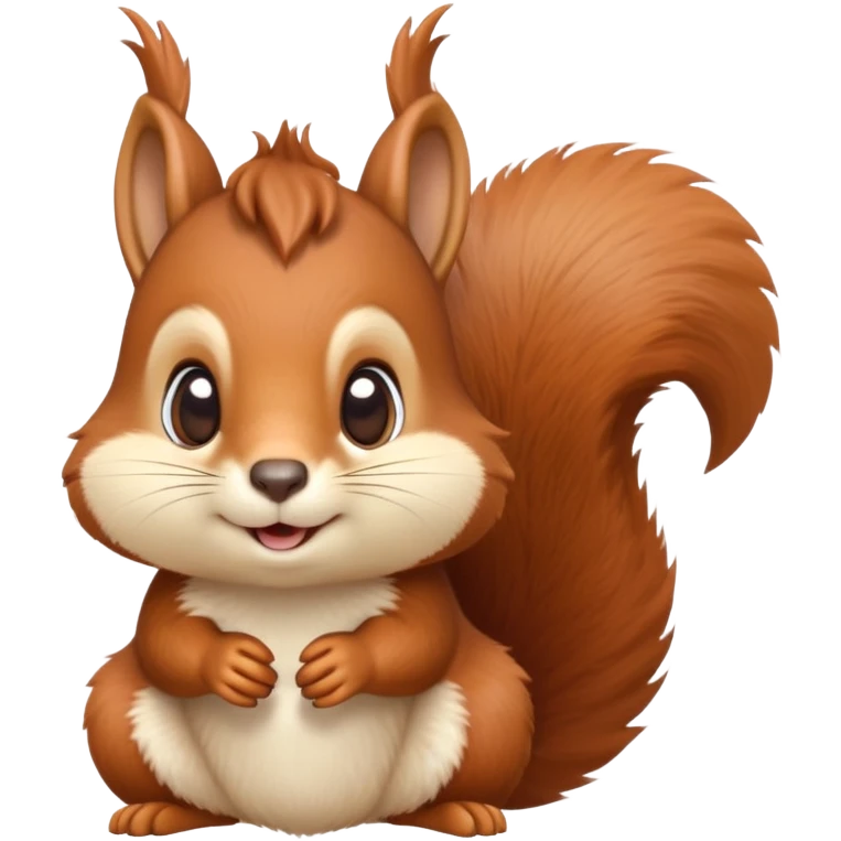 cinematic-cute-squirrel-portrait-emoji,-head-tilted-playfully-and-inquisitively,-featuring-a-fluffy,-vibrant-auburn-fur-with-a-delicate-cream-belly-and-a-bushy-tail,-round,-sparkling-eyes-filled-with-curious-mischief, emoji