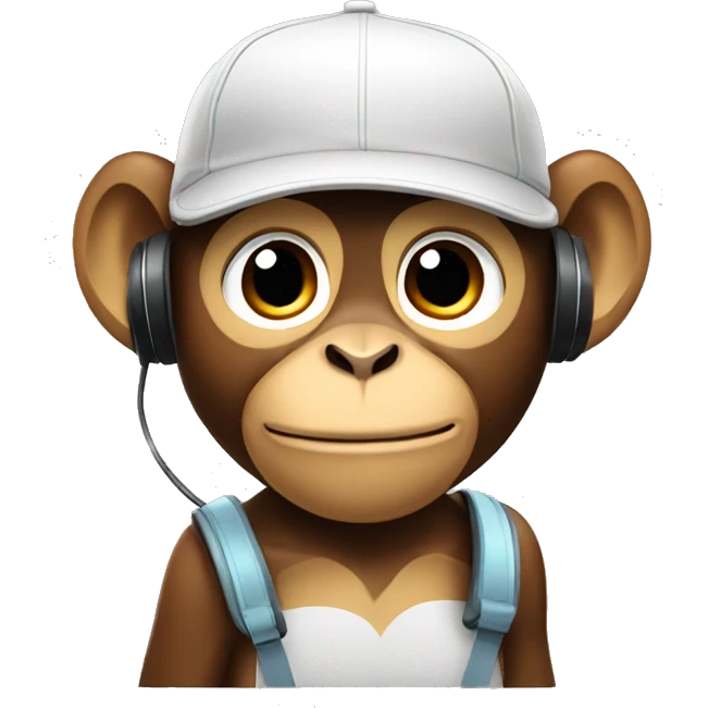 Monkey with headset and a basecap emoji