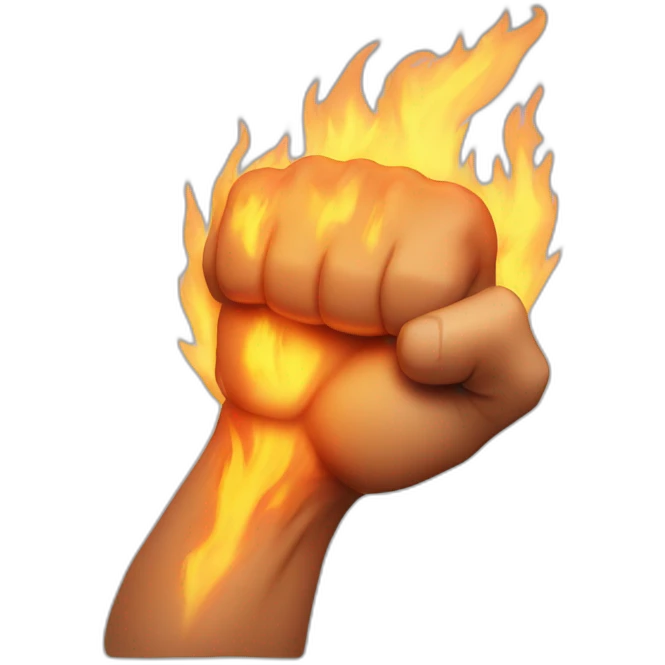 Muscular arm in fire emoji