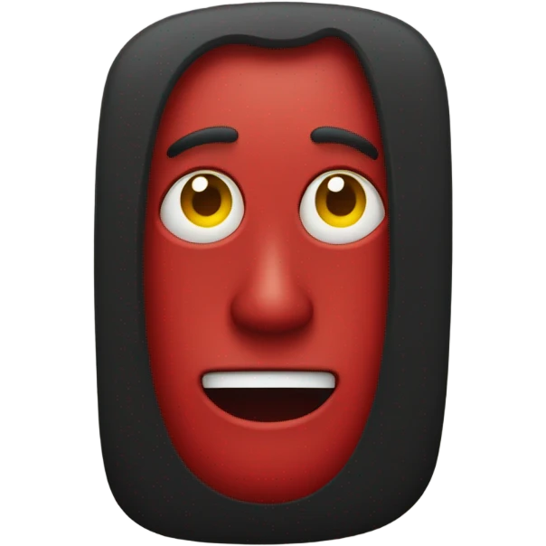 wavy black and red rectangle with a medium sized yellow circle in the middle emoji