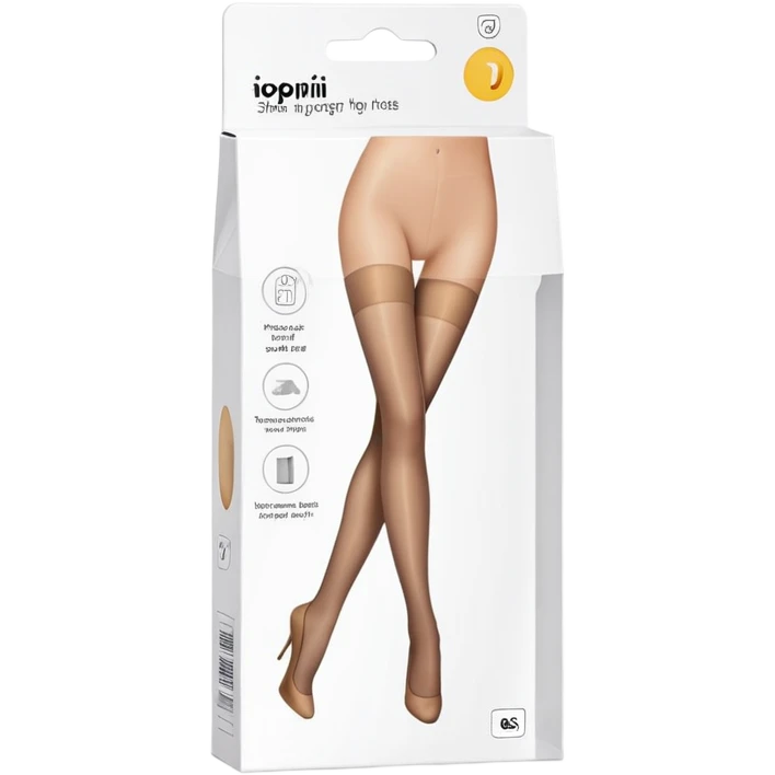 Sheer nude tights in packaging emoji