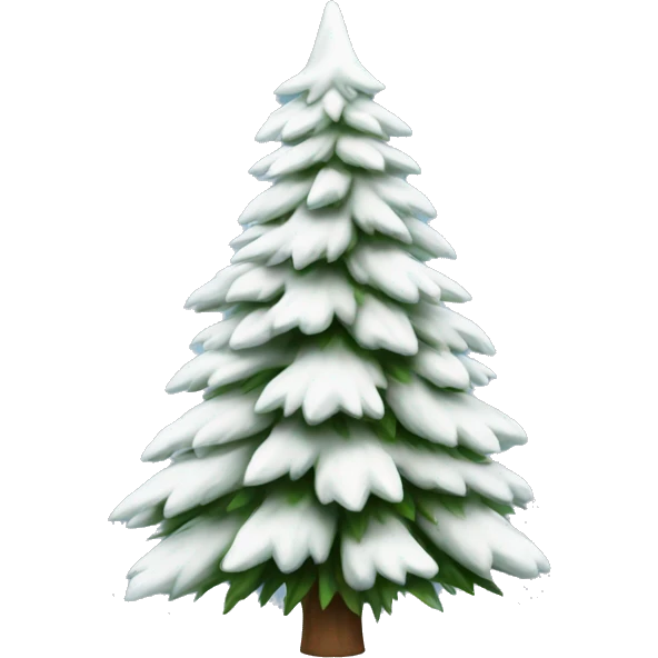  actual white fir christmas tree isolated.  emoji