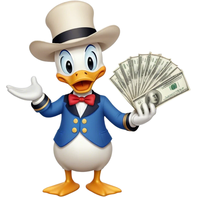 Donald Duck with money emoji