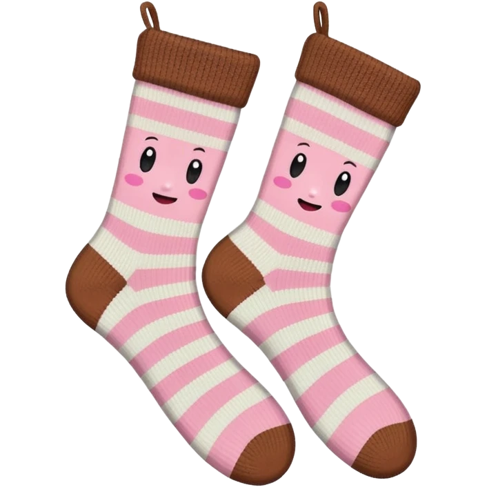 Soft pink and brown cozy socks emoji