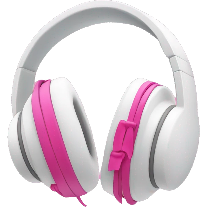 White headphones with pink bows on the sides emoji