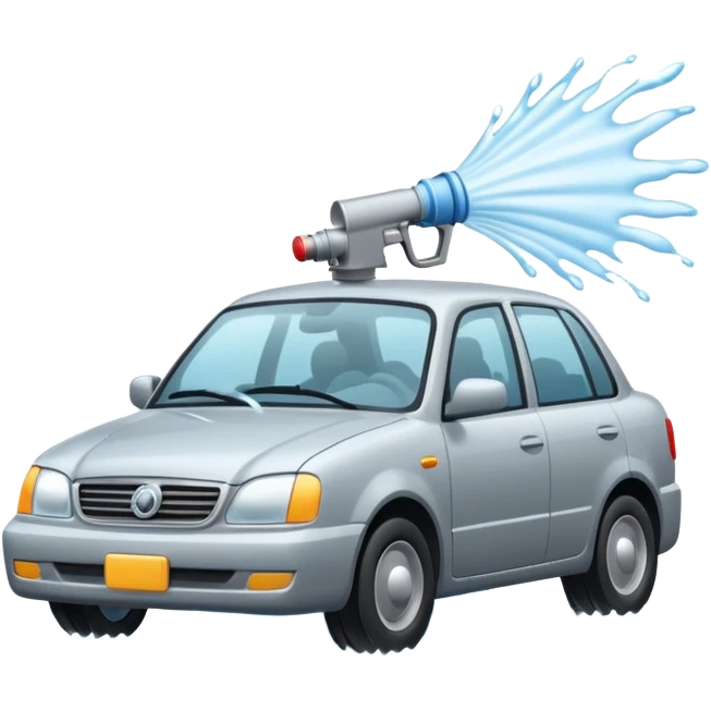 a car shooting water at protests emoji