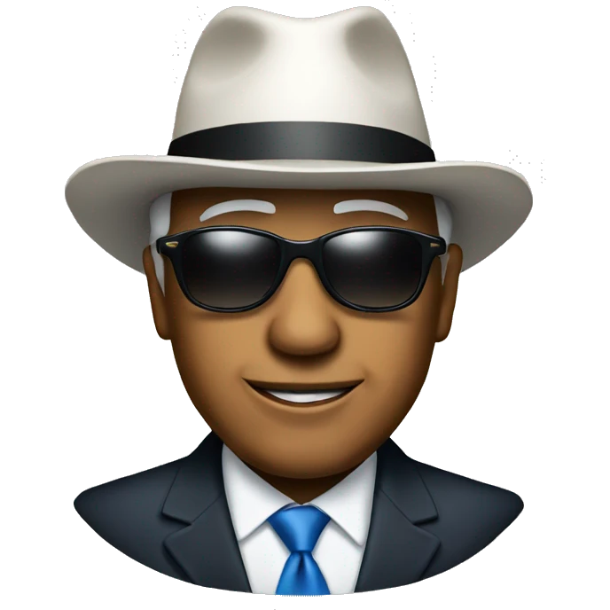 president with hat and sunglasses emoji