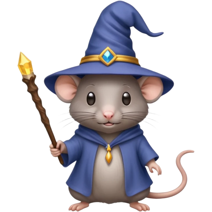 Rat wearing a wizard hat emoji