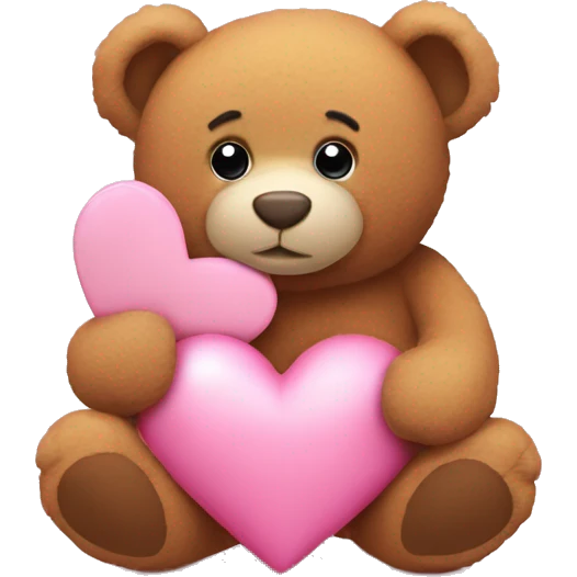 Pink heart with teddy bear ￼ emoji