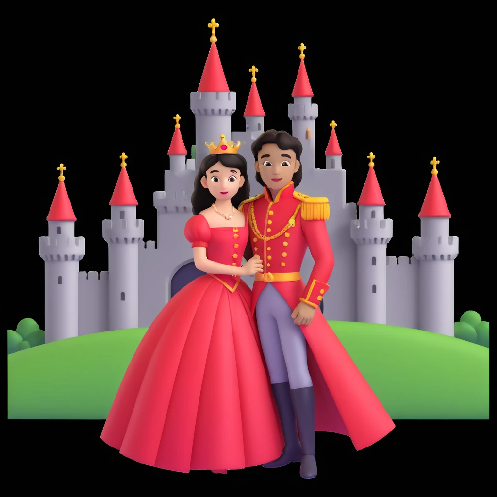 prince in red dress, royal castle background emoji