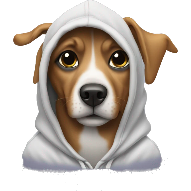 Dog wearing a hoodie  emoji