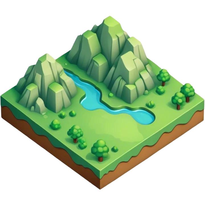 isometric terrain single green tile emoji
