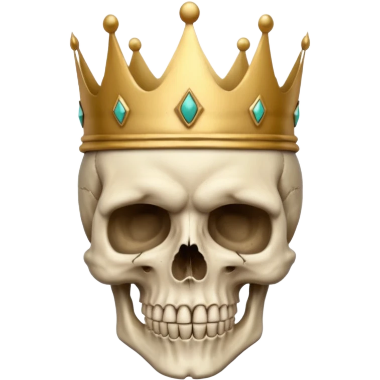 a skull face with a crown with ands on its skull emoji