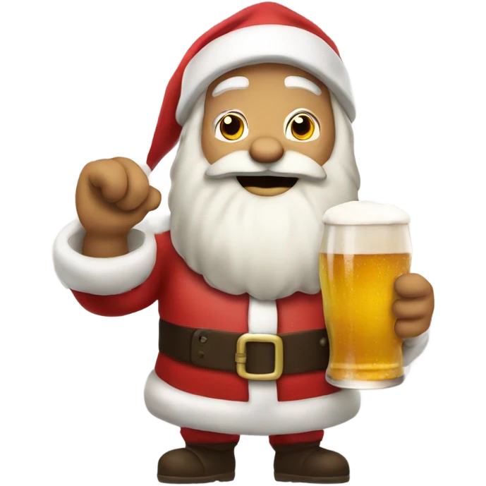 Santa with a beer emoji