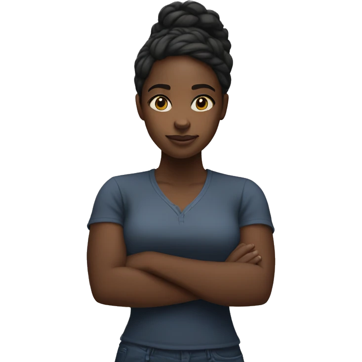 black girl with arms crossed emoji