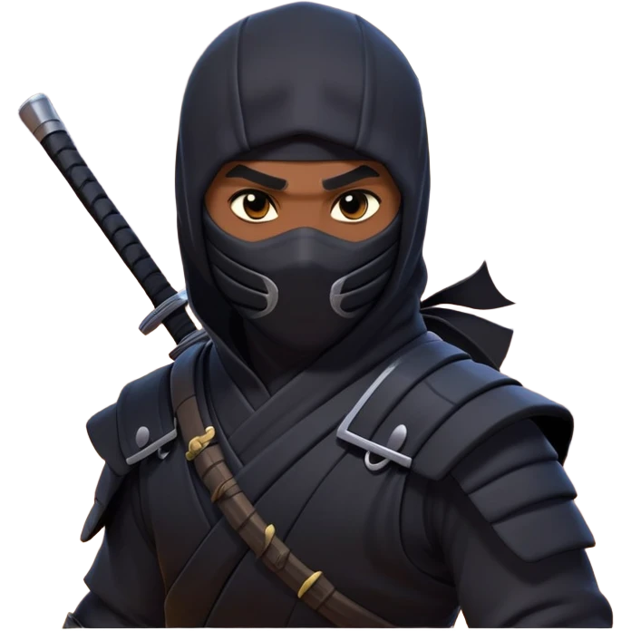 clash-of-clans-aesthetic_-cinematic-mysterious-male-ninja-portrait-emoji, rendered in a flat, vector-style with minimal shading and bold, simplified shapes, with a head slightly turned revealing intense, focused eyes, perched riding on an agile trained panther with glossy fur moving silently through shadowed urban rooftops and moonlit alleyways. emoji
