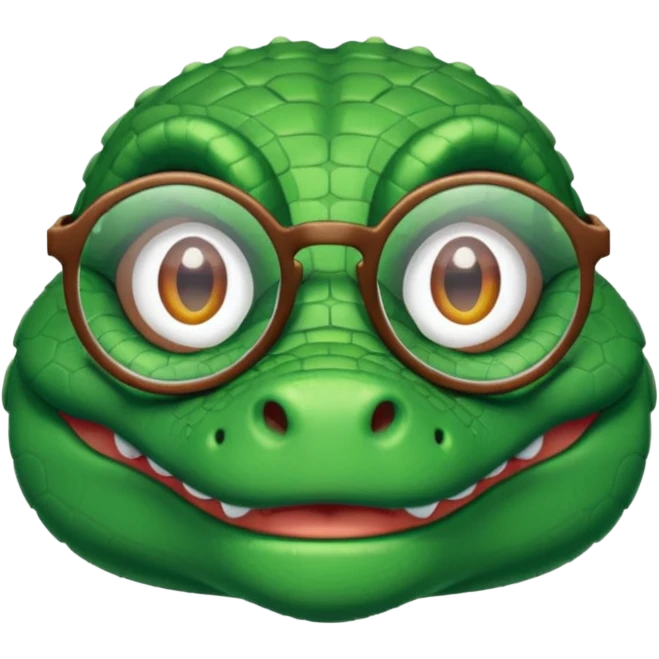 A pixel academic gator. The background is a solid white circle emoji
