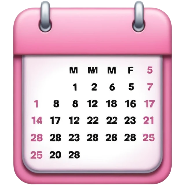 a pink-toned calendar emoji
