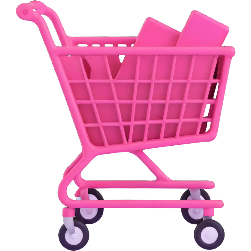pink shopping cart, variation 3 emoji
