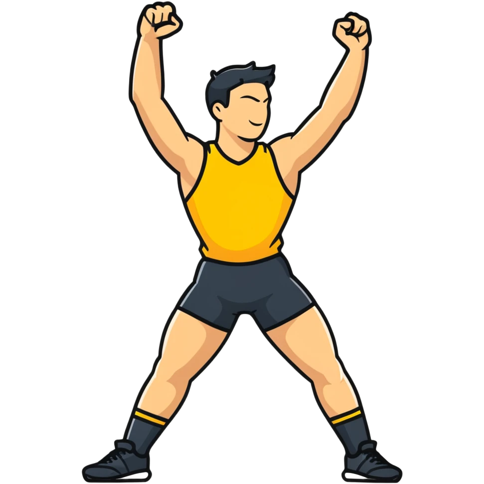 Determined athlete in victory pose emoji