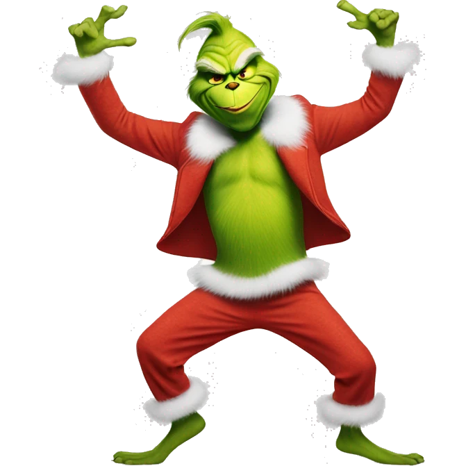 The grinch dancing emoji