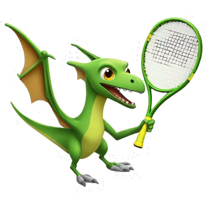 pterodactyl playing tennis emoji