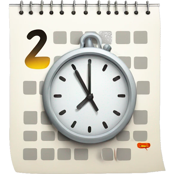digital calender with a smal clock aside emoji