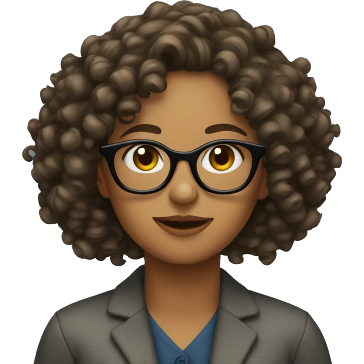 curly women with glasses  emoji