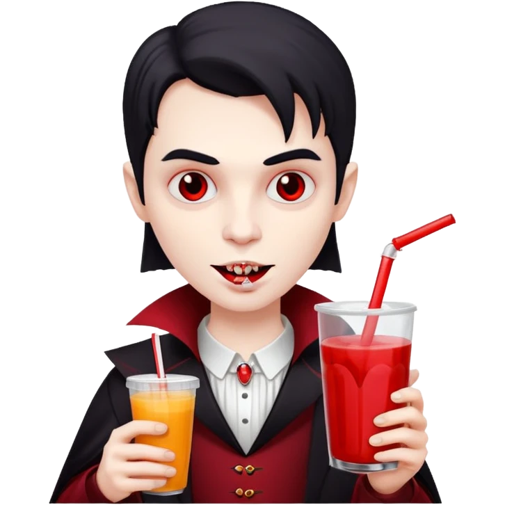 vampire using a juice box emoji